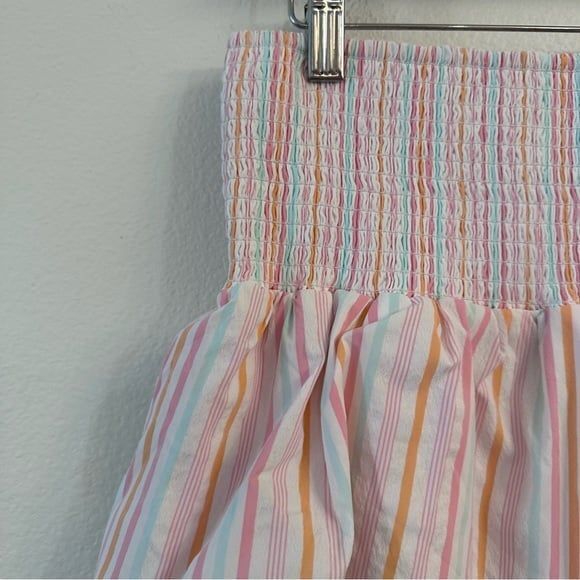 Vineyard Vines Harbor Smocked Mini Tiered Skirt Neon Rosa Size M NEW - Picture 3 of 8